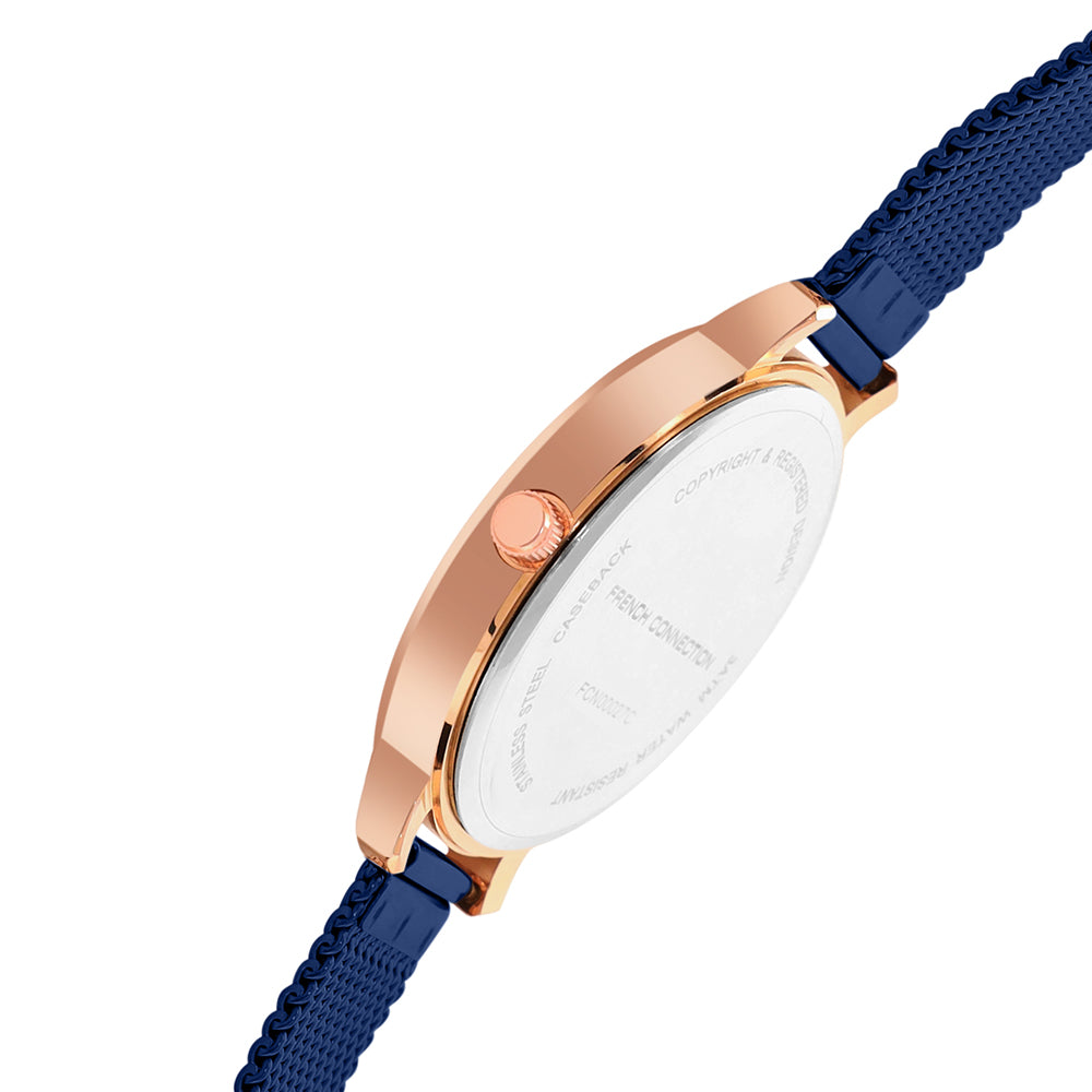 French Connection Analog Blue Mesh Strap Women's Watch-FCN00027C