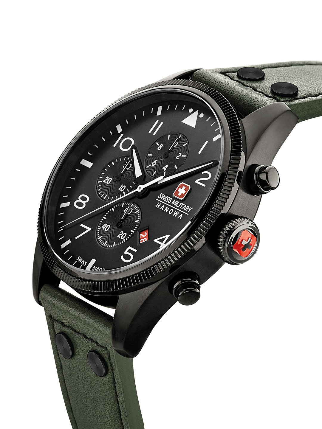 Swiss Military Hanowa SMWGC0000430 - Thunderbolt Chrono Swiss Made Black Watch For Men