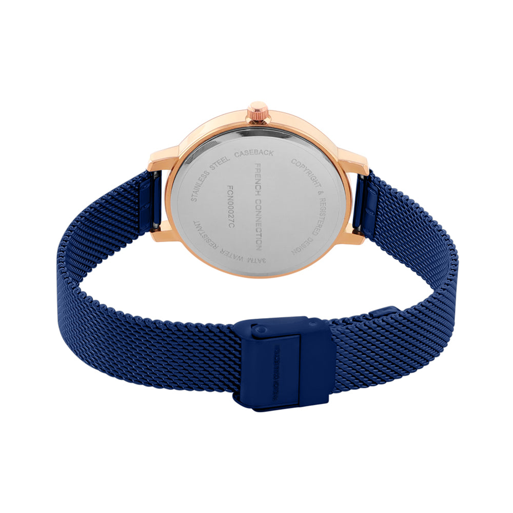 French Connection Analog Blue Mesh Strap Women's Watch-FCN00027C