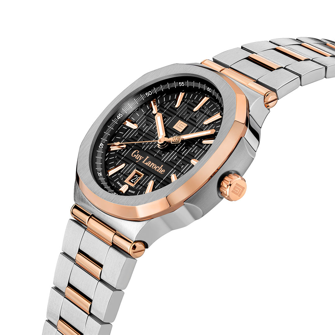 Guy Laroche Charlie 3 Hands Black Round Dial SWISS MADE Watch for Men - GLWGG0000304