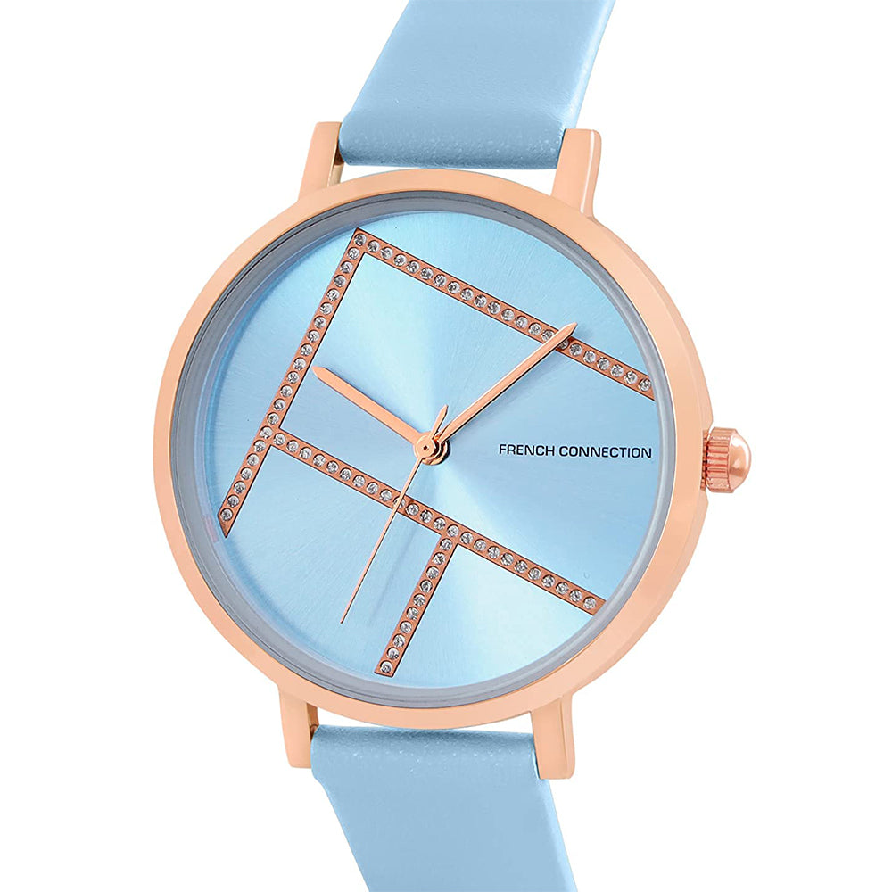 French Connection Sky Blue Analogue Watch For Women- FCN00012A