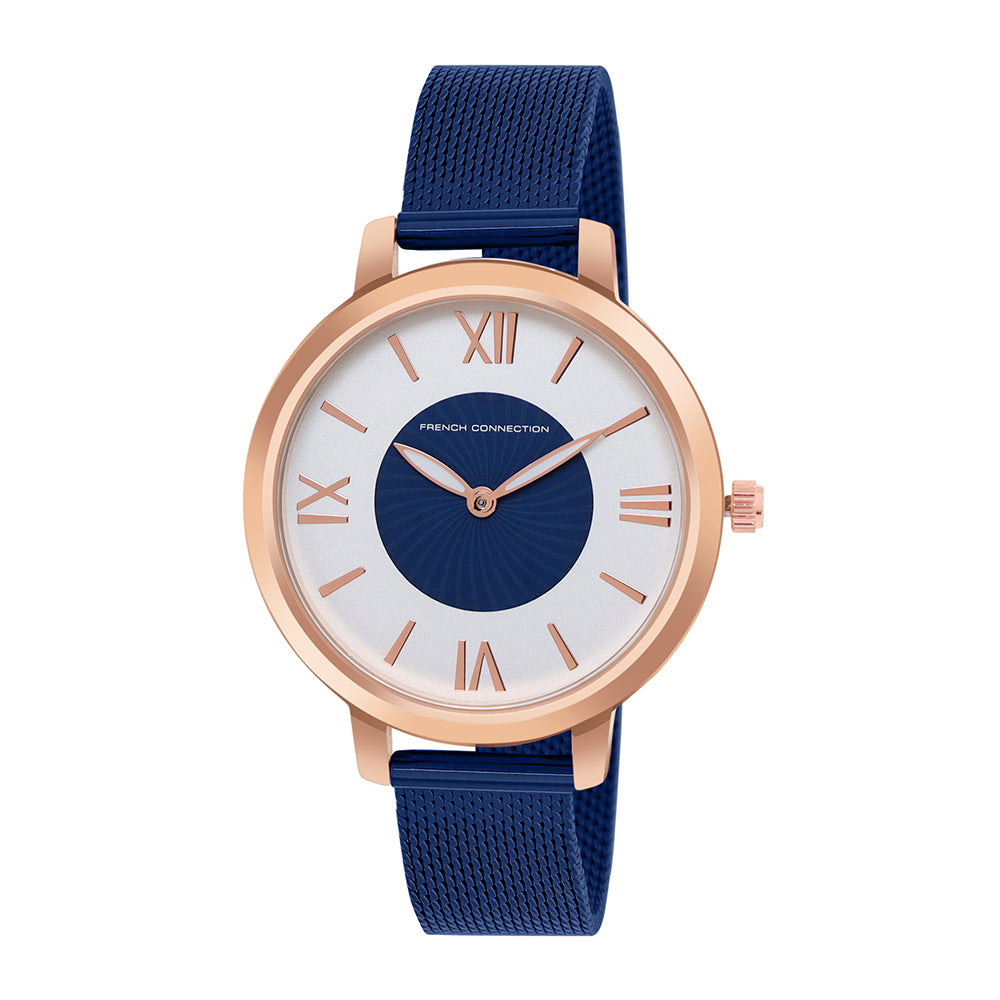 French Connection Analog Blue Mesh Strap Women's Watch-FCN00027C