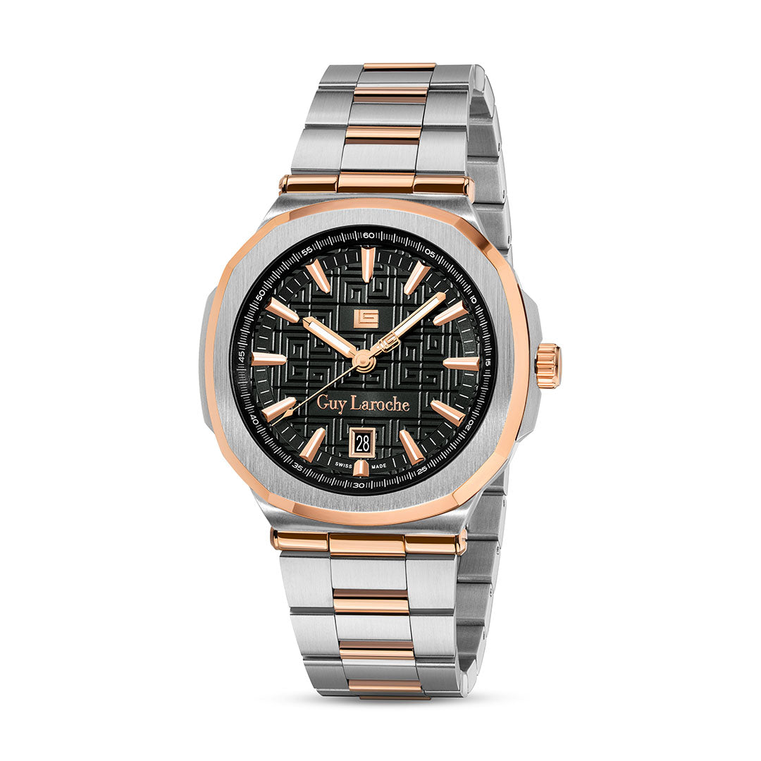 Guy Laroche Charlie 3 Hands Black Round Dial SWISS MADE Watch for Men - GLWGG0000304