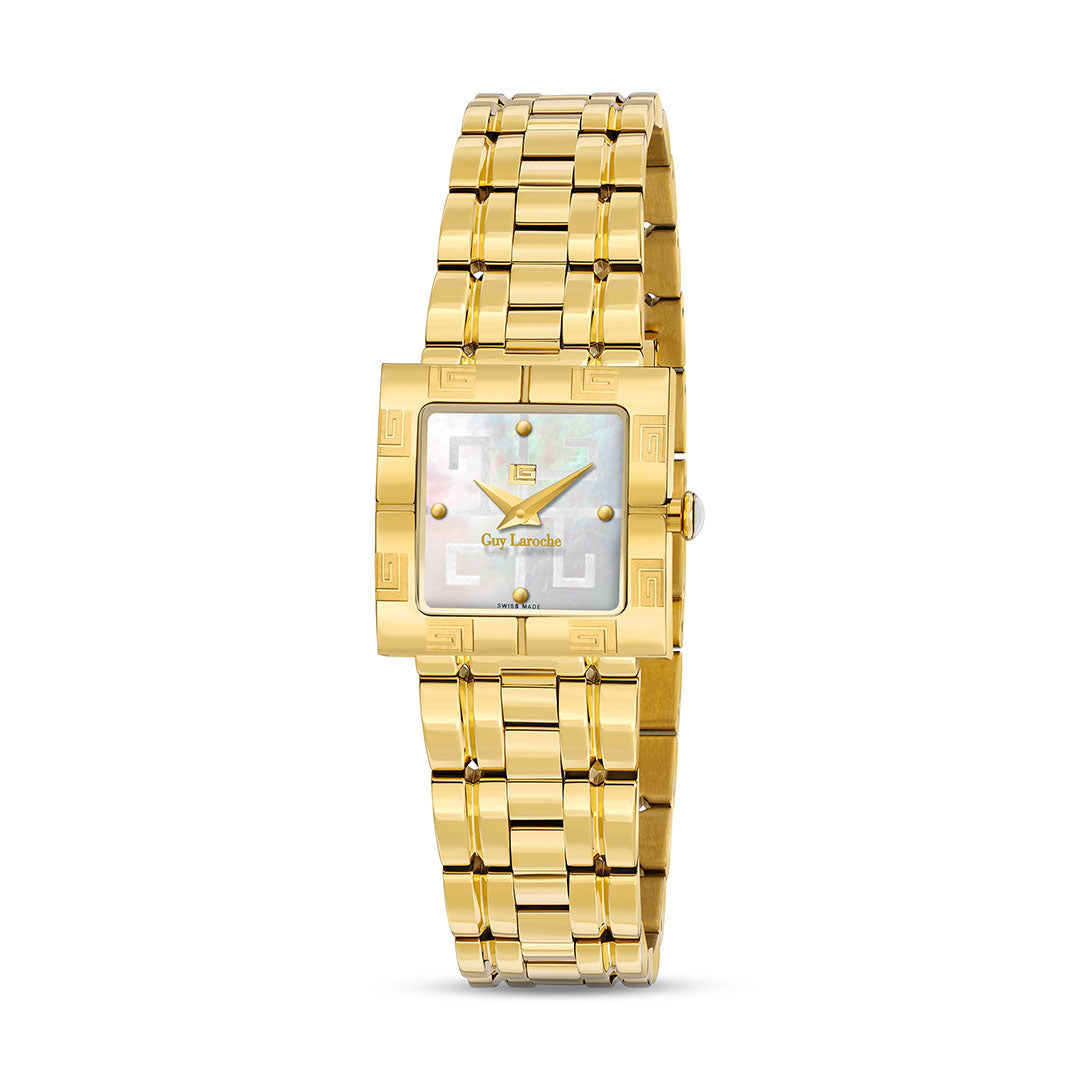 Guy Laroche Camille 2 Hands Square Dial MOP SWISS MADE Watch for Women - GLWLG0000213