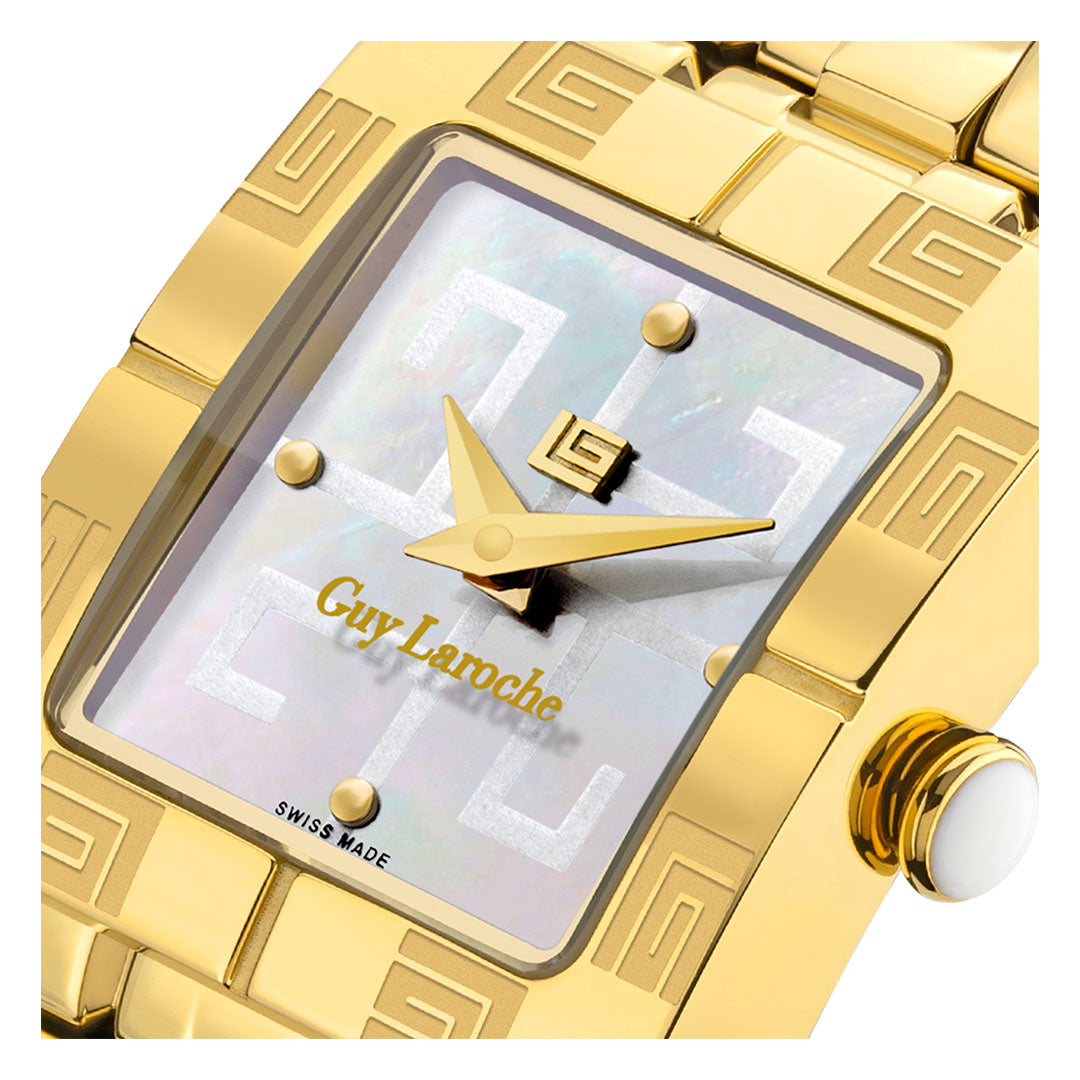 Guy Laroche Camille 2 Hands Square Dial MOP SWISS MADE Watch for Women - GLWLG0000213