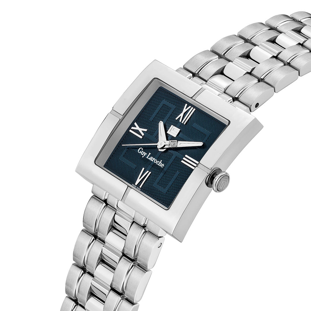 Guy Laroche Camille 3 Hands Blue Square Dial SWISS MADE Watch for Men - GLWGG0000205