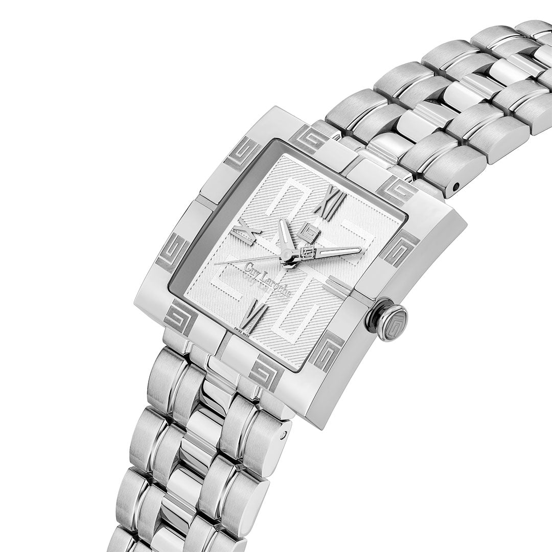 Guy Laroche Camille 3 Hands Silver Square Dial SWISS MADE Watch for Men - GLWGG0000204