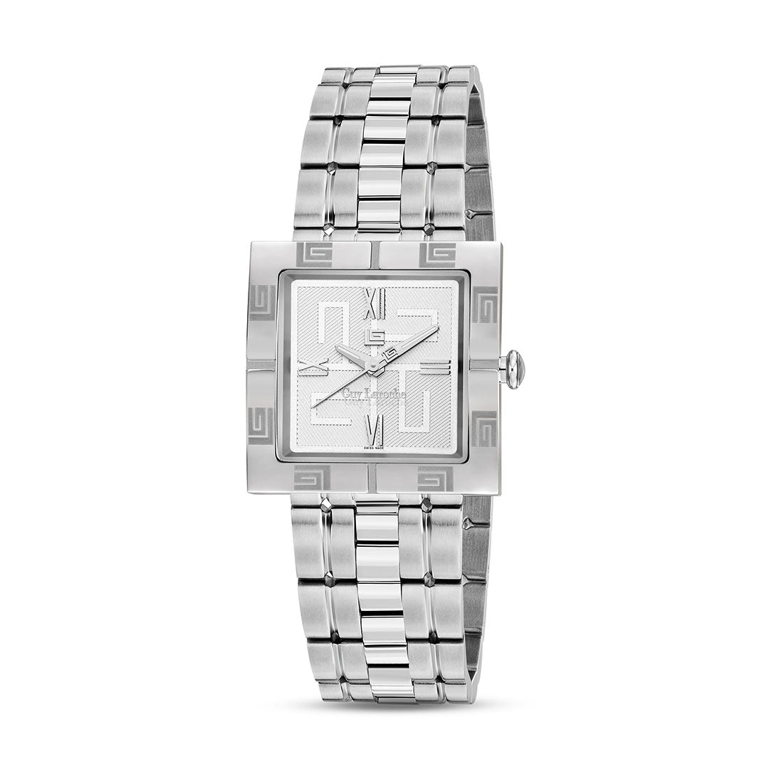 Guy Laroche Camille 3 Hands Silver Square Dial SWISS MADE Watch for Men - GLWGG0000204
