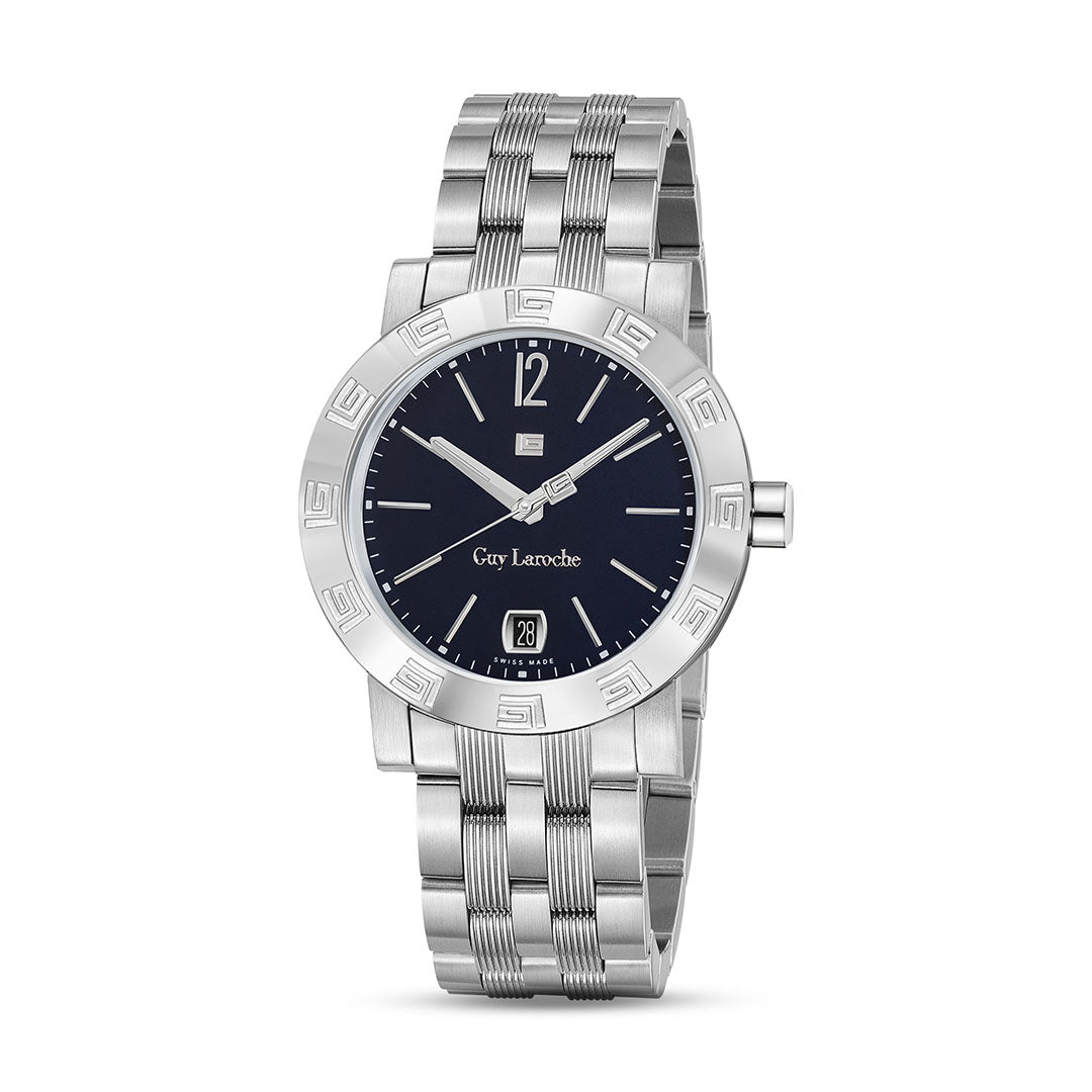 Guy Laroche Alex 3 Hands Round Dial Blue SWISS MADE Watch for Men - GLWGG0000106