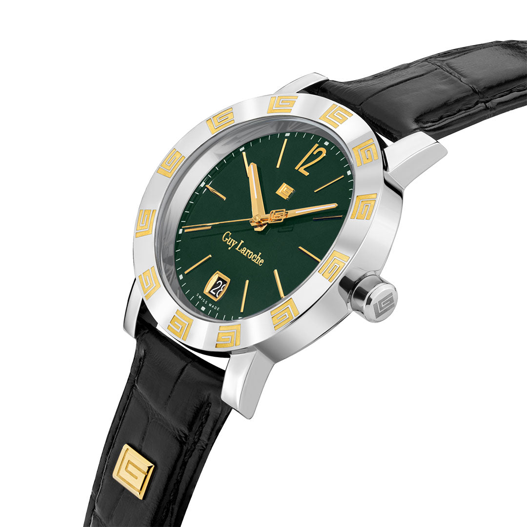 Guy Laroche Alex 3 Hands Round Dial Green SWISS MADE Watch for Men - GLWGA0000103