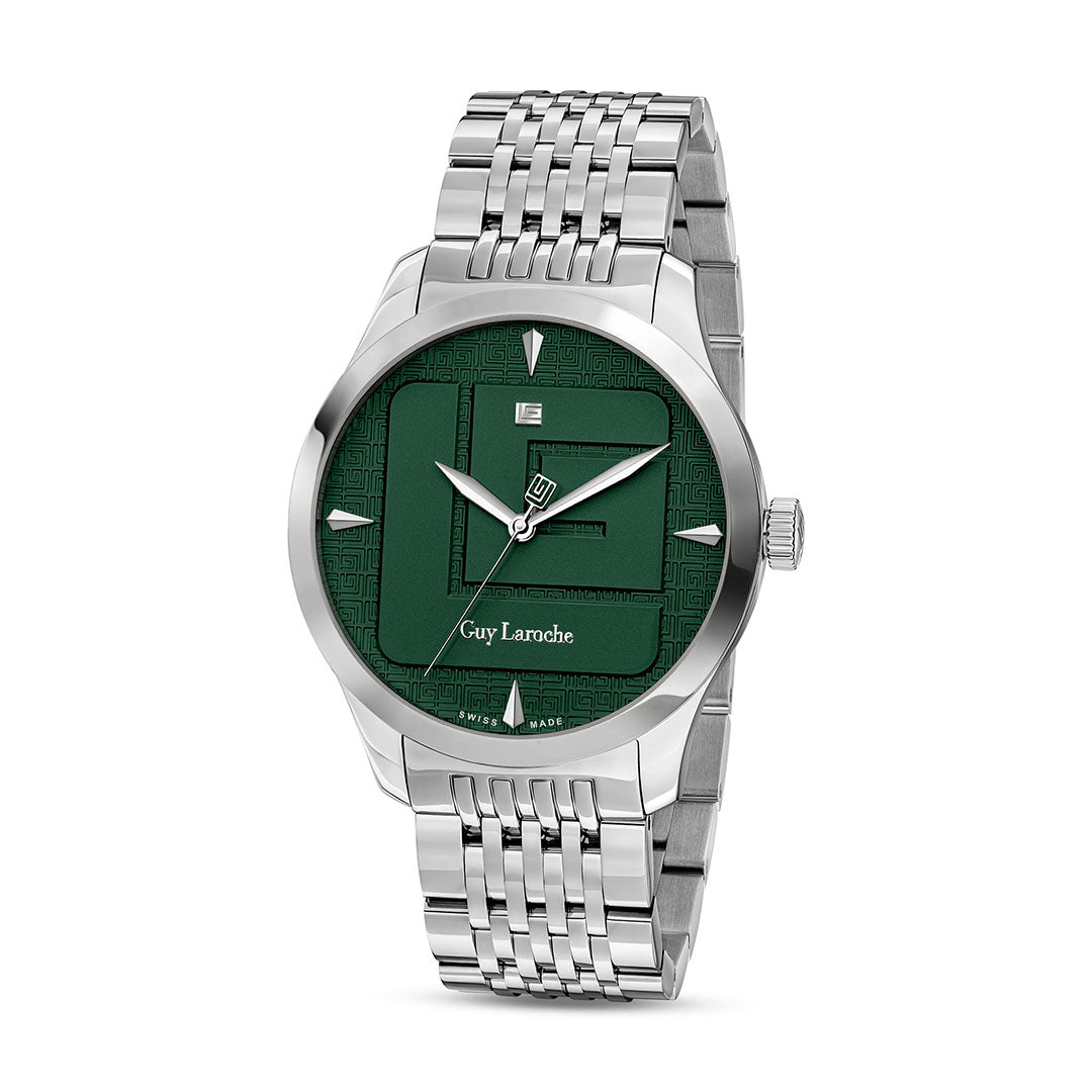 Guy Laroche Maxime 3 Hands Round Dial Green SWISS MADE Watch for Men - GLWGG0001202