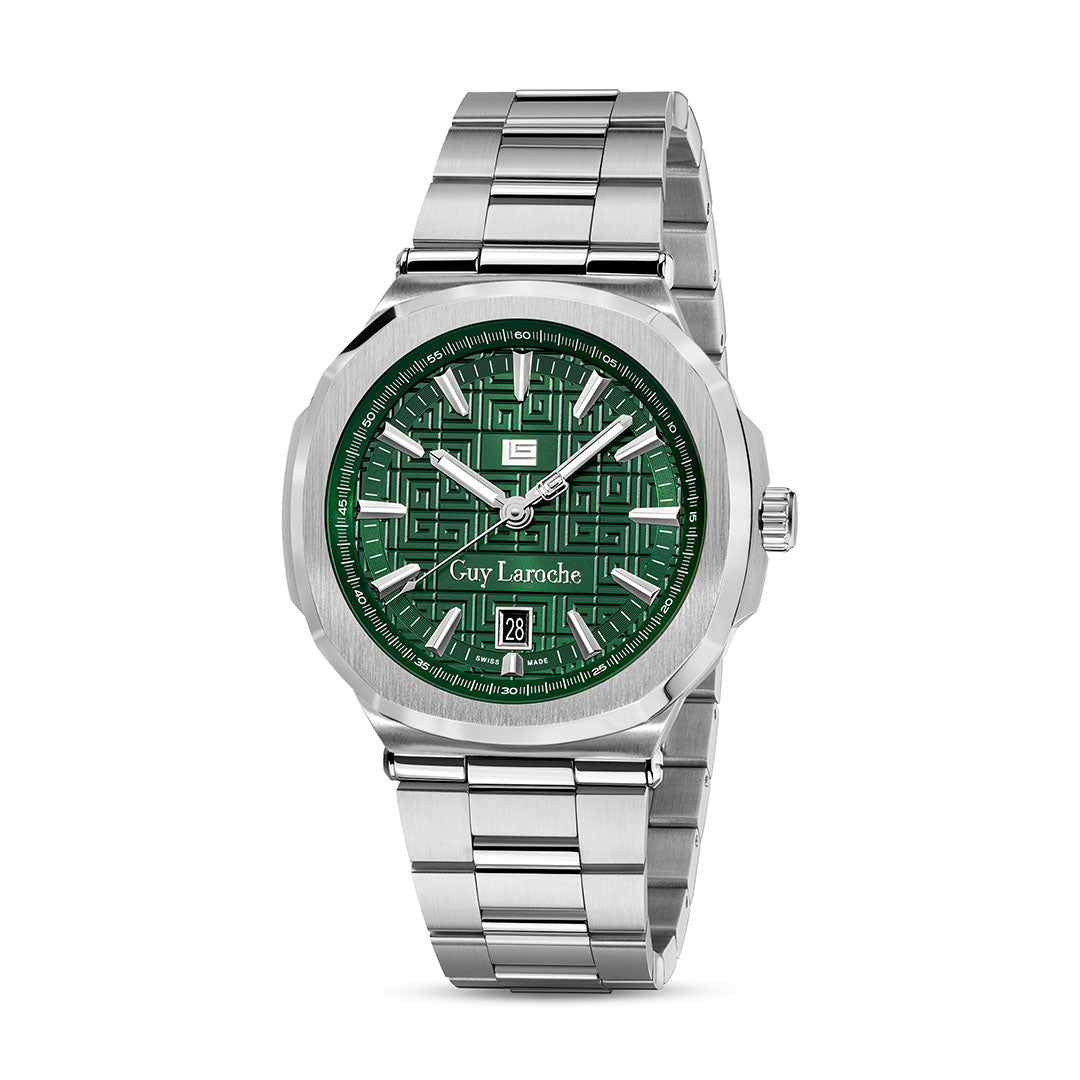 Guy Laroche Charlie 3 Hands Round Dial Green SWISS MADE Watch for Men - GLWGG0000316