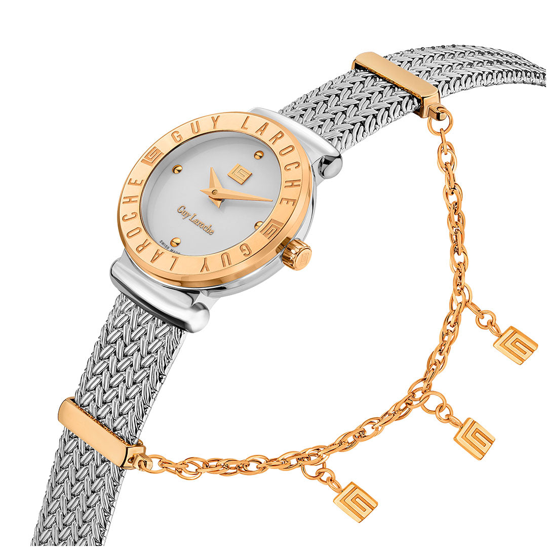 Guy Laroche Betty 2 Hands Silver Round Dial SWISS MADE Watch for Women - GLWLG0000912