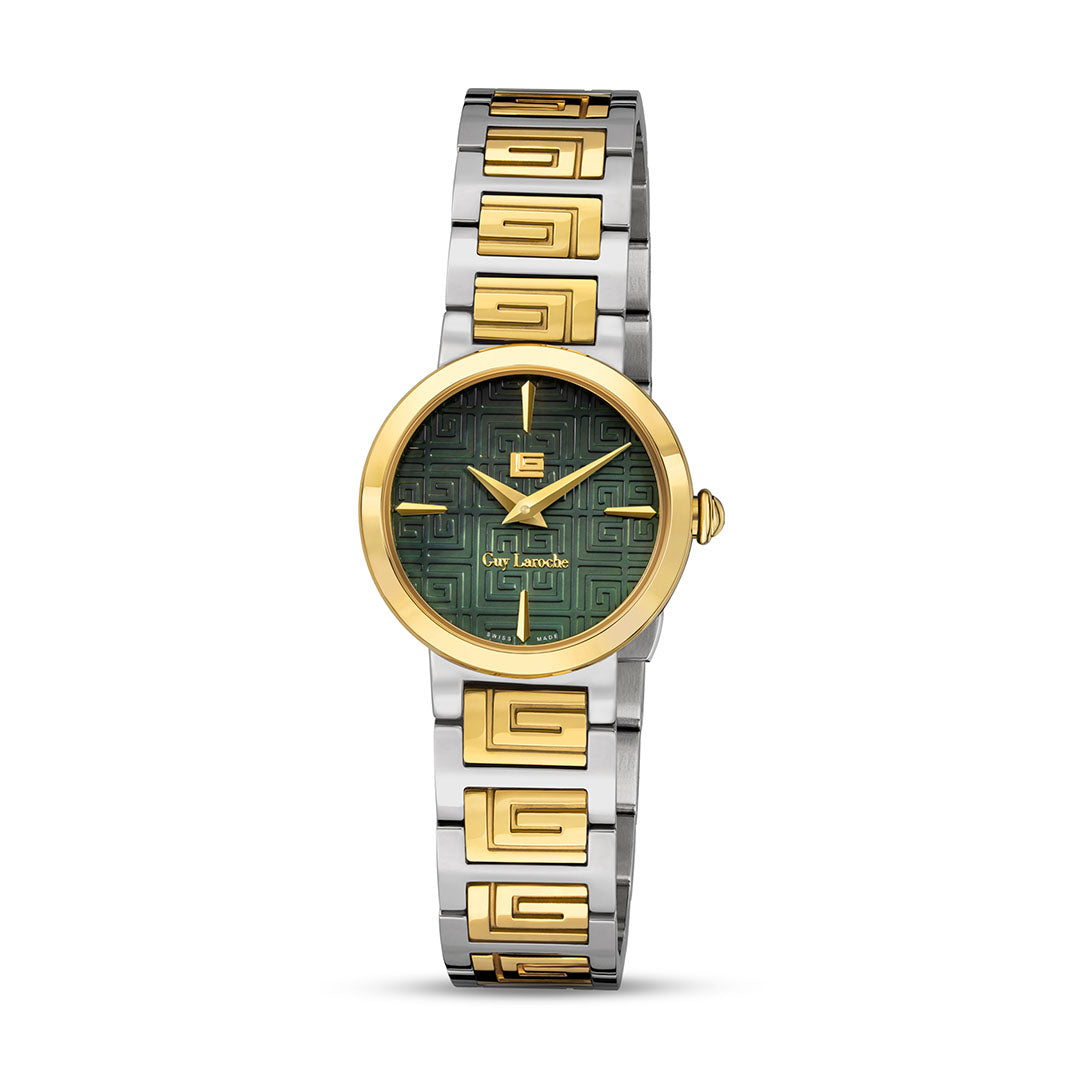 Guy Laroche Ariane 2 Hands Green Round Dial MOP SWISS MADE Watch for Women - GLWLG0001003