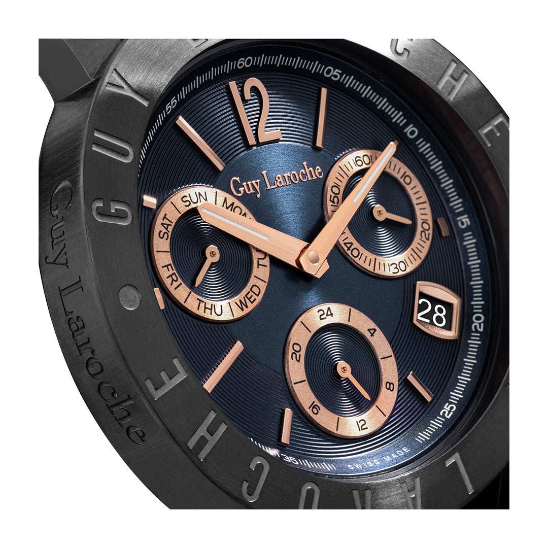 Guy Laroche Alex Multifunction Round Dial Blue SWISS MADE Watch for Men - GLWGA0000117