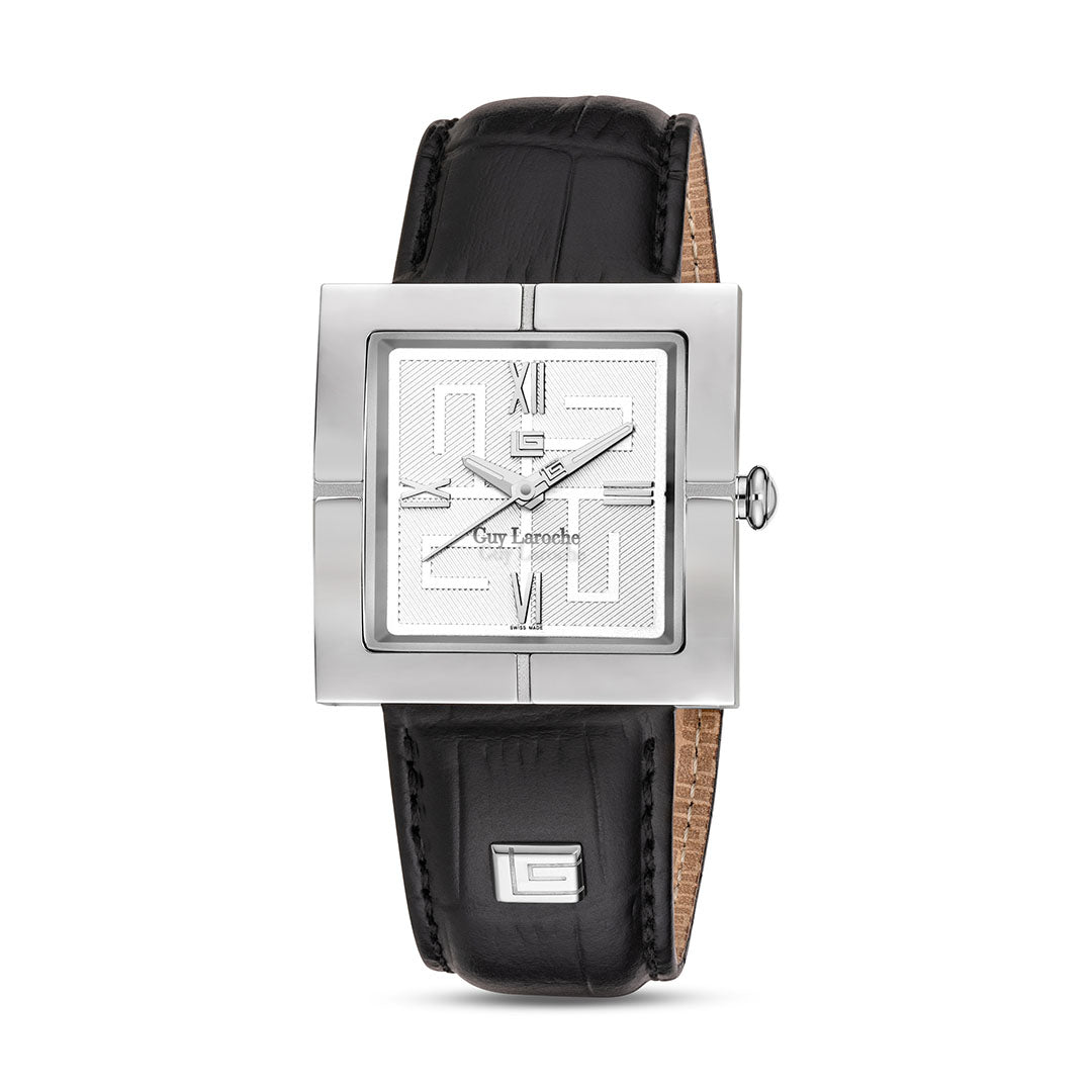 Guy Laroche Camille 3 Hands Square Dial White SWISS MADE Watch for Men - GLWGA0000201