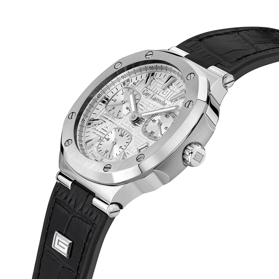 Guy Laroche Charlie Multifunction Round Dial Silver SWISS MADE Watch for Men - GLWGA0000308