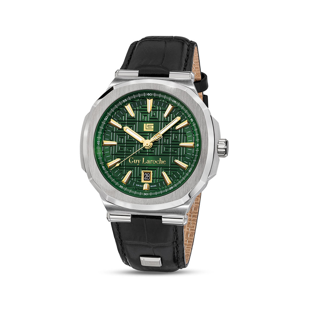 Guy Laroche Charlie 3 Hands Green Round Dial SWISS MADE Watch for Men - GLWGA0000315