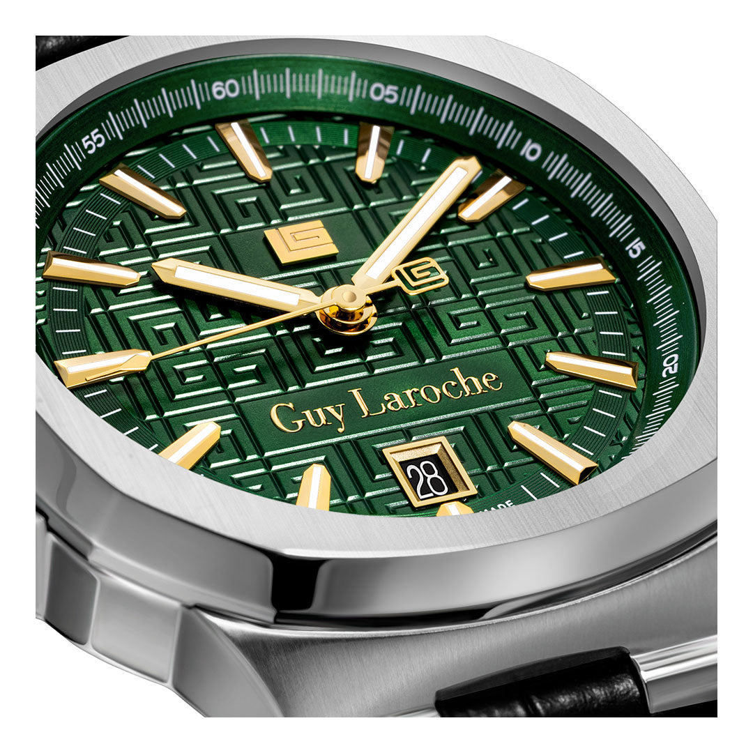 Guy Laroche Charlie 3 Hands Green Round Dial SWISS MADE Watch for Men - GLWGA0000315