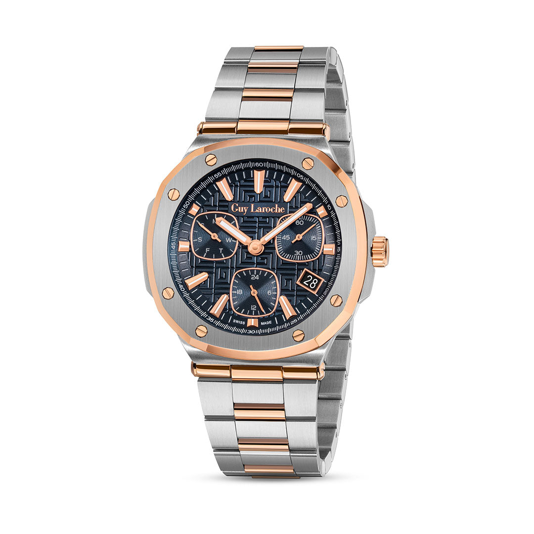 Guy Laroche Charlie Multifunction Blue Round Dial WISS MADE Watch for Men - GLWGG0000309