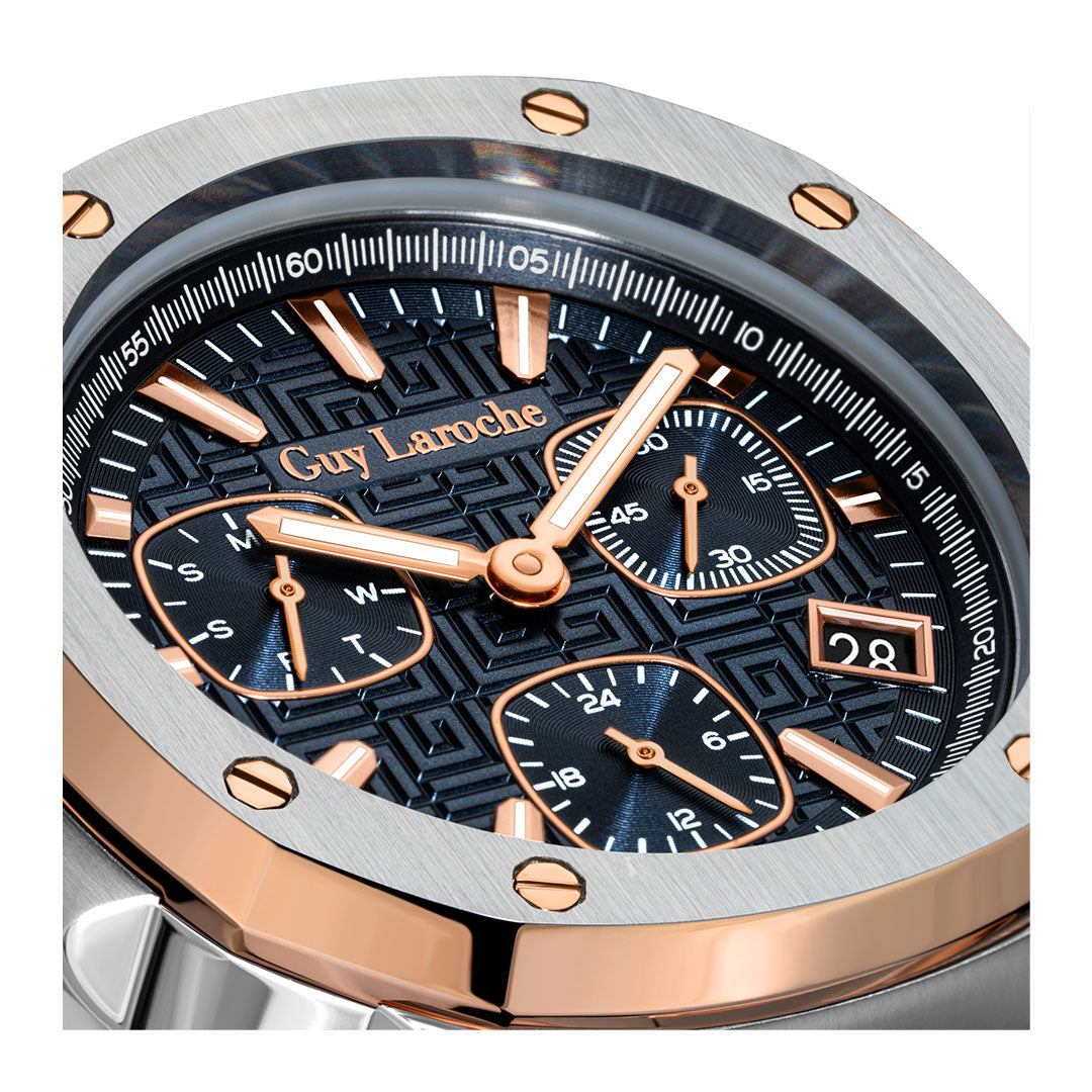 Guy Laroche Charlie Multifunction Blue Round Dial WISS MADE Watch for Men - GLWGG0000309