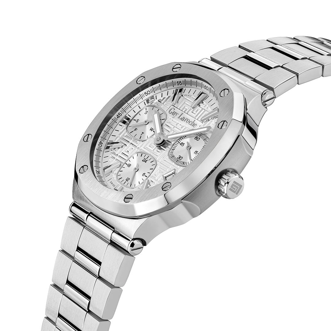 Guy Laroche Charlie Multifunction White Round Dial SWISS MADE Watch for Men - GLWGG0000310