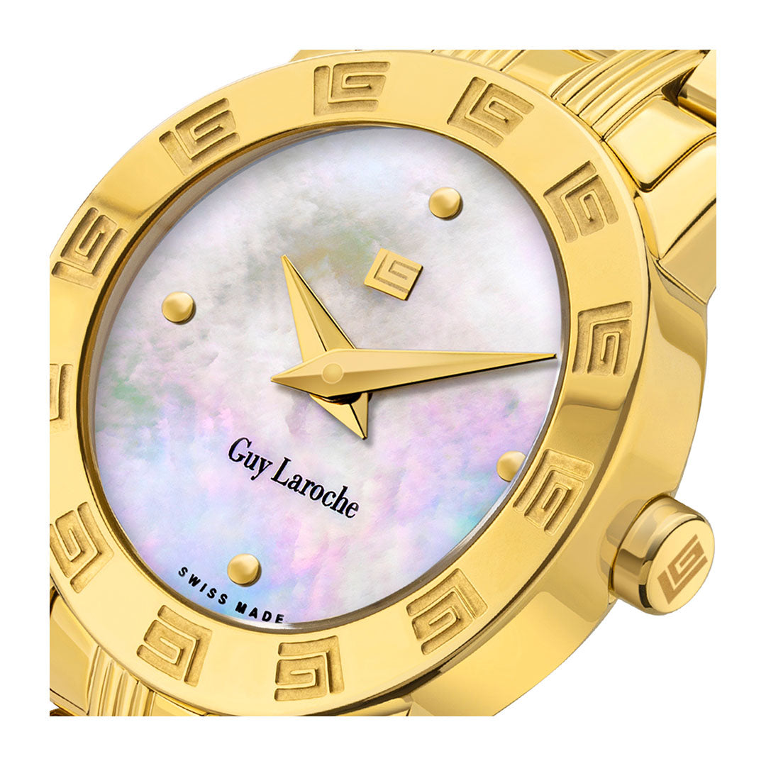 Guy Laroche Alex 2 Hands Round Dial MOP SWISS MADE Watch for Women - GLWLG0000121