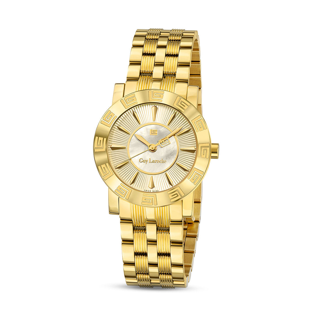Guy Laroche Alex 3 HandsGold Round Dial SWISS MADE Watch for Women - GLWLG0000124