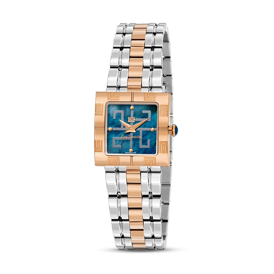 Guy Laroche Camille 2 Hands Blue Square Dial MOP SWISS MADE Watch for Women - GLWLG0000210