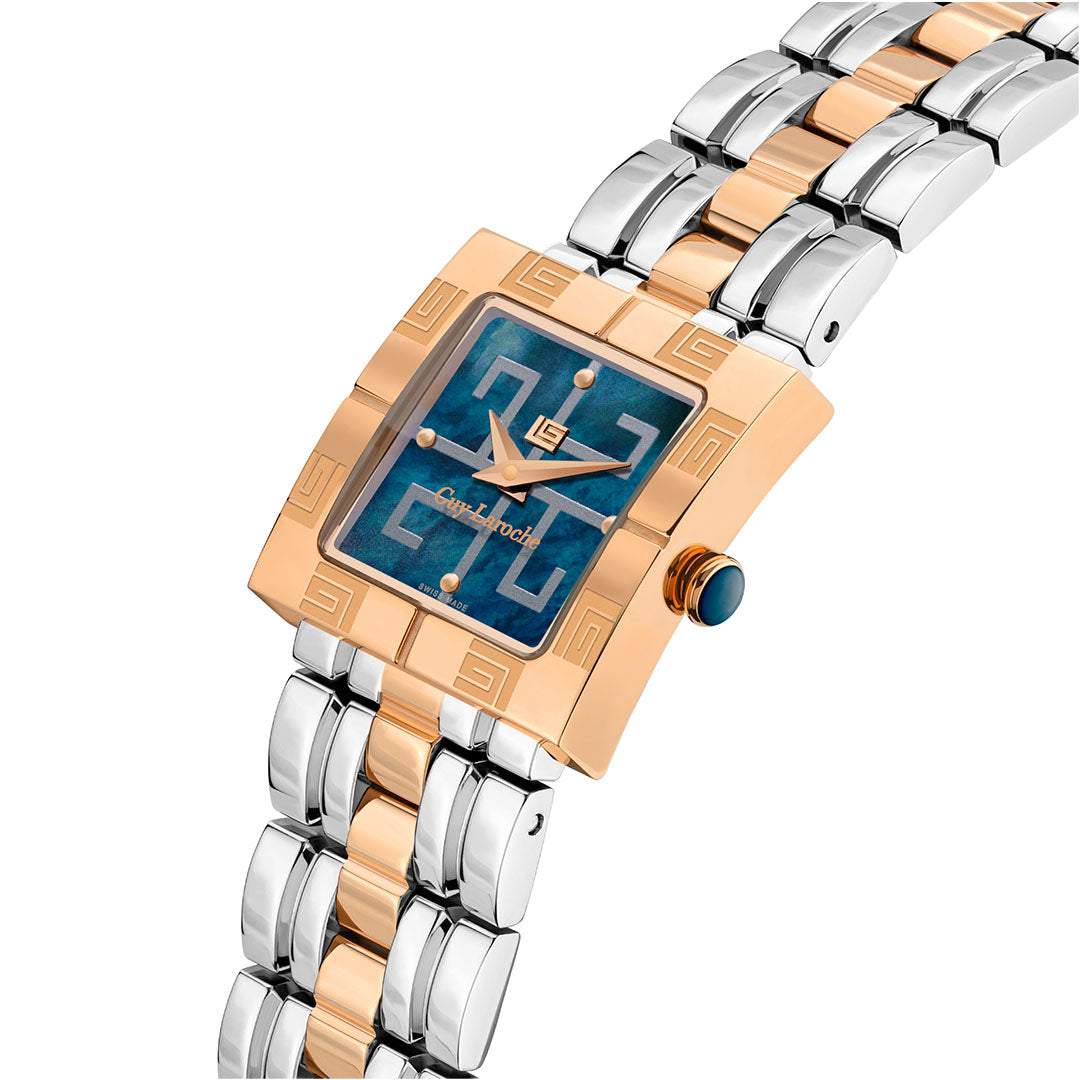 Guy Laroche Camille 2 Hands Blue Square Dial MOP SWISS MADE Watch for Women - GLWLG0000210