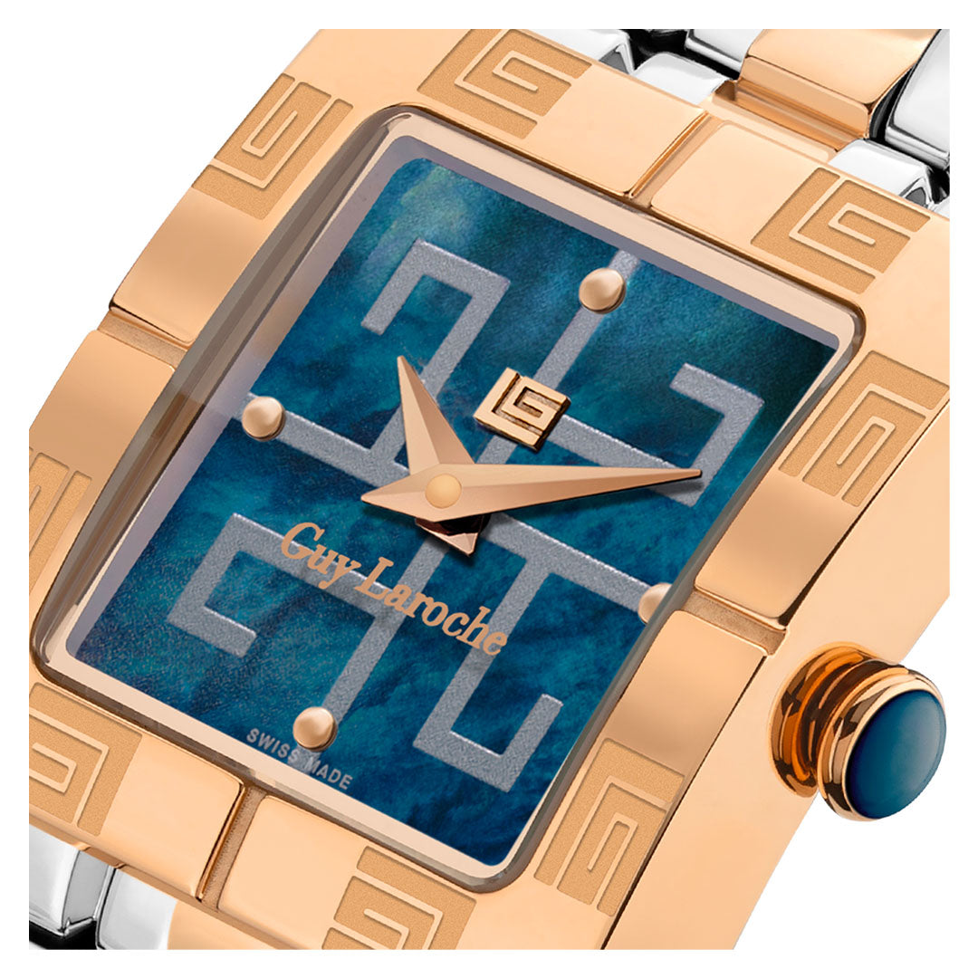 Guy Laroche Camille 2 Hands Blue Square Dial MOP SWISS MADE Watch for Women - GLWLG0000210