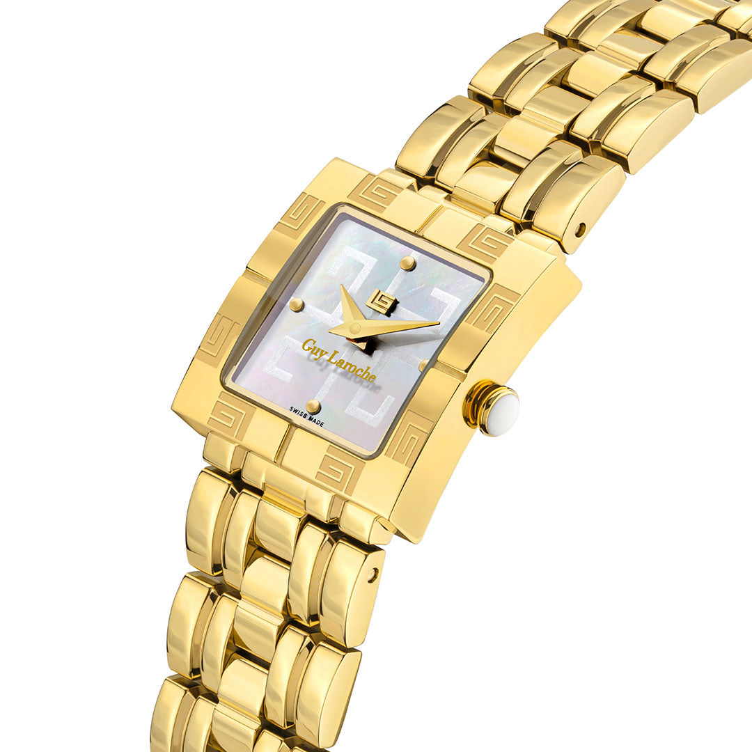 Guy Laroche Camille 2 Hands Square Dial MOP SWISS MADE Watch for Women - GLWLG0000213