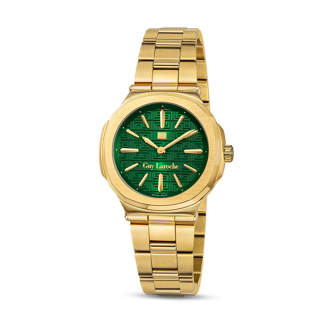Guy Laroche Charlie 2 Hands Green Round Dial SWISS MADE Watch for women - GLWLG0000314