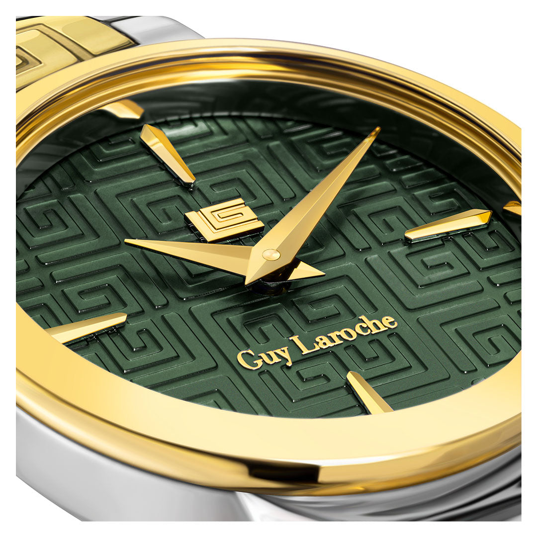Guy Laroche Ariane 2 Hands Green Round Dial MOP SWISS MADE Watch for Women - GLWLG0001003