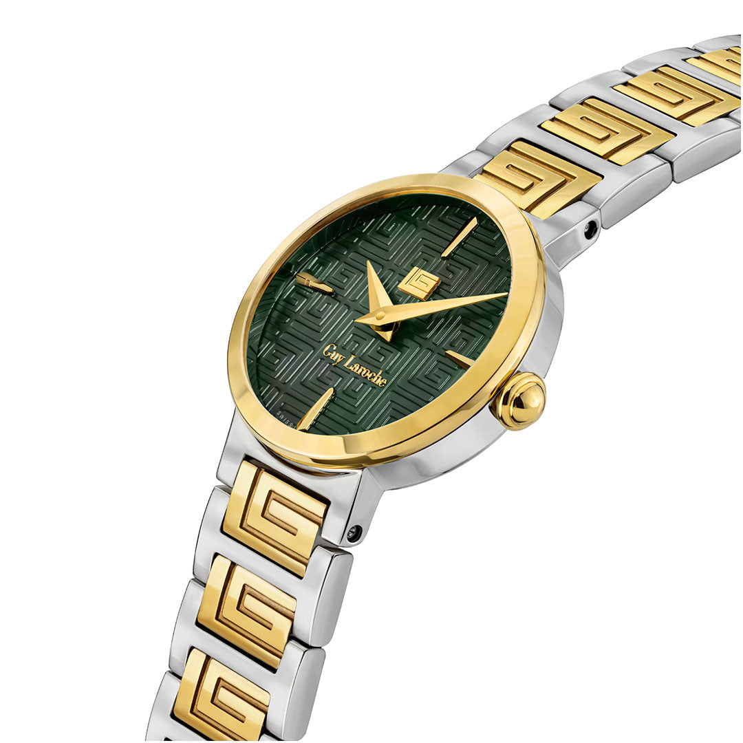 Guy Laroche Ariane 2 Hands Green Round Dial MOP SWISS MADE Watch for Women - GLWLG0001003