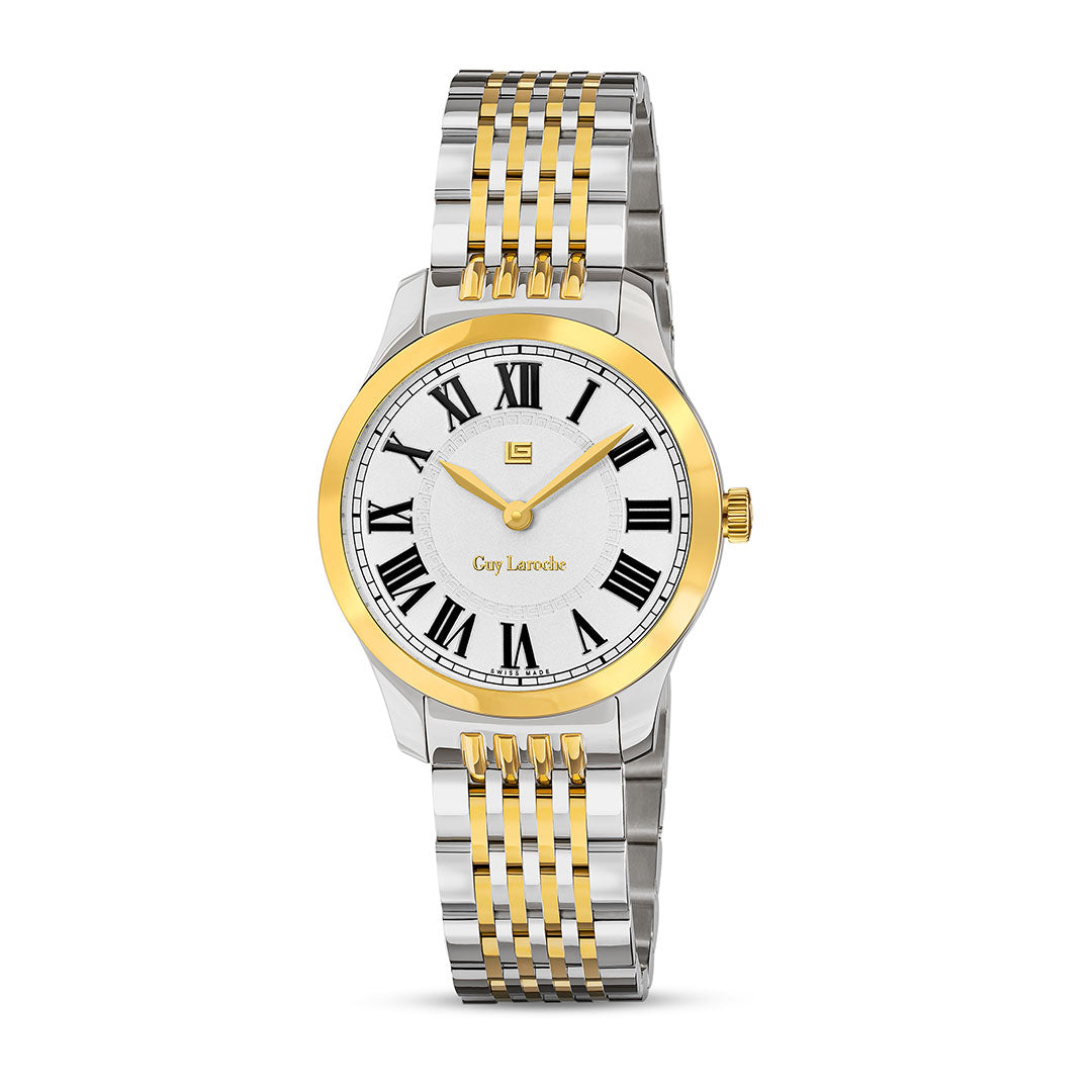 Guy Laroche Louis 2 Hands White Round Dial SWISS MADE Watch for Women - GLWLG0001105