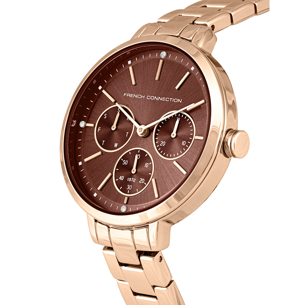 French Connection Analog Brown Dial Women's Watch-FC134RGM