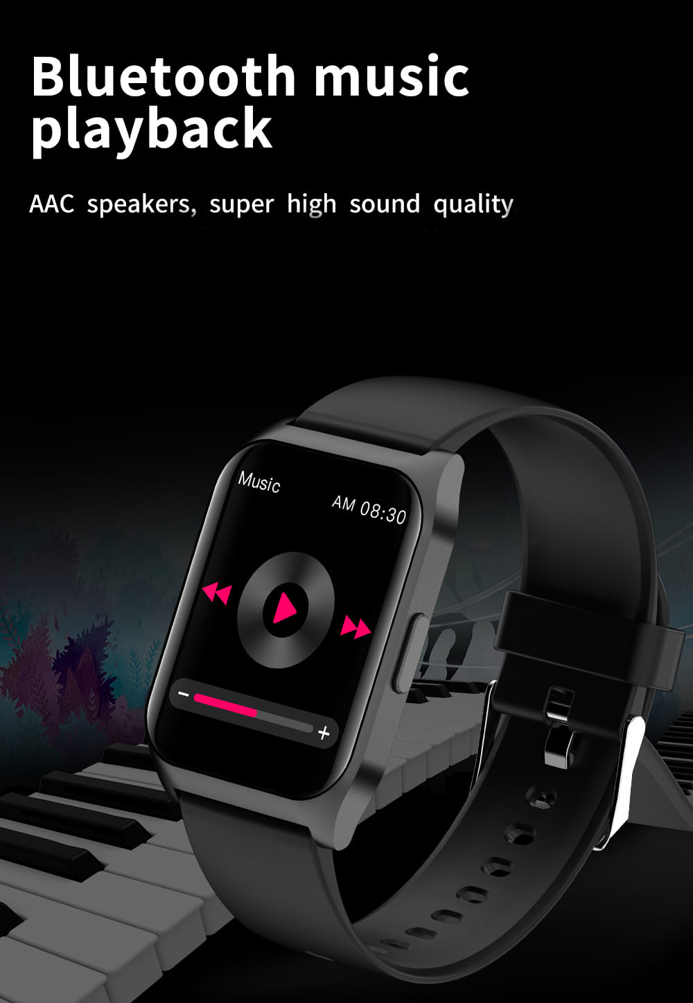 French Connection Black Men's Smart watch E17-B SmartMan