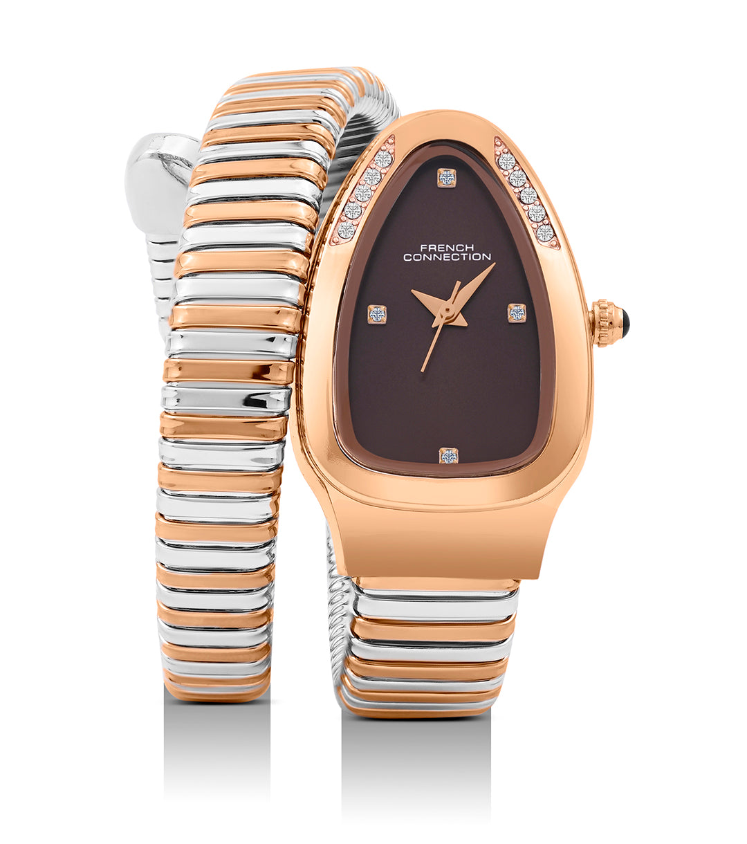 The Mystic Curve 2.0 Women’s Wrap Around Strap Analogue Watch | Brown Oval Dial Trendy Watch - FCN0132BRTM