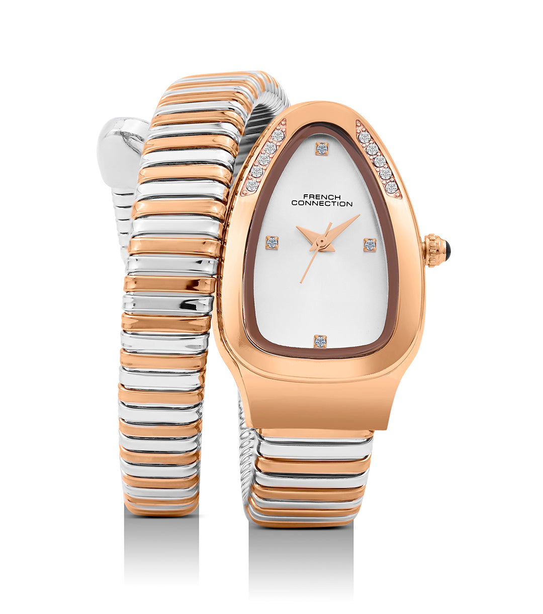The Mystic Curve 2.0 Women’s Wrap Around Strap Analogue Watch | Silver Printed Oval Dial Trendy Watch - FCN0132SRTM