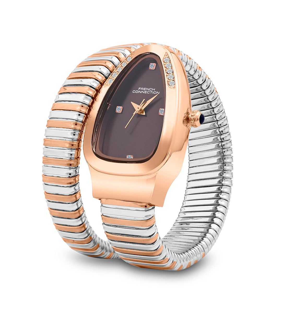 The Mystic Curve 2.0 Women’s Wrap Around Strap Analogue Watch | Brown Oval Dial Trendy Watch - FCN0132BRTM