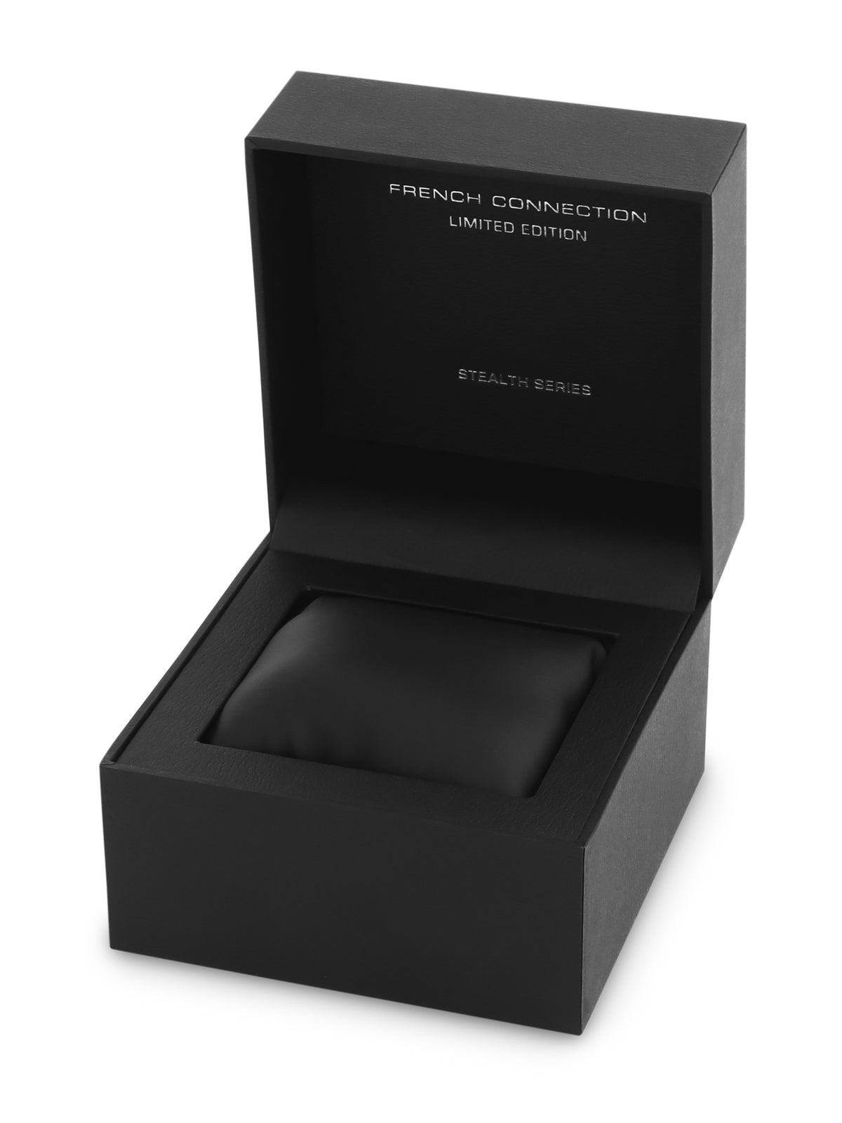 French Connection Stealth Series Limited Edition Men's Automatic Skeleton Watch – Carbon Fibre Edition with Black Skeleton Dial, Black Stainless Steel Case & Black Silicone Strap – FCA51B