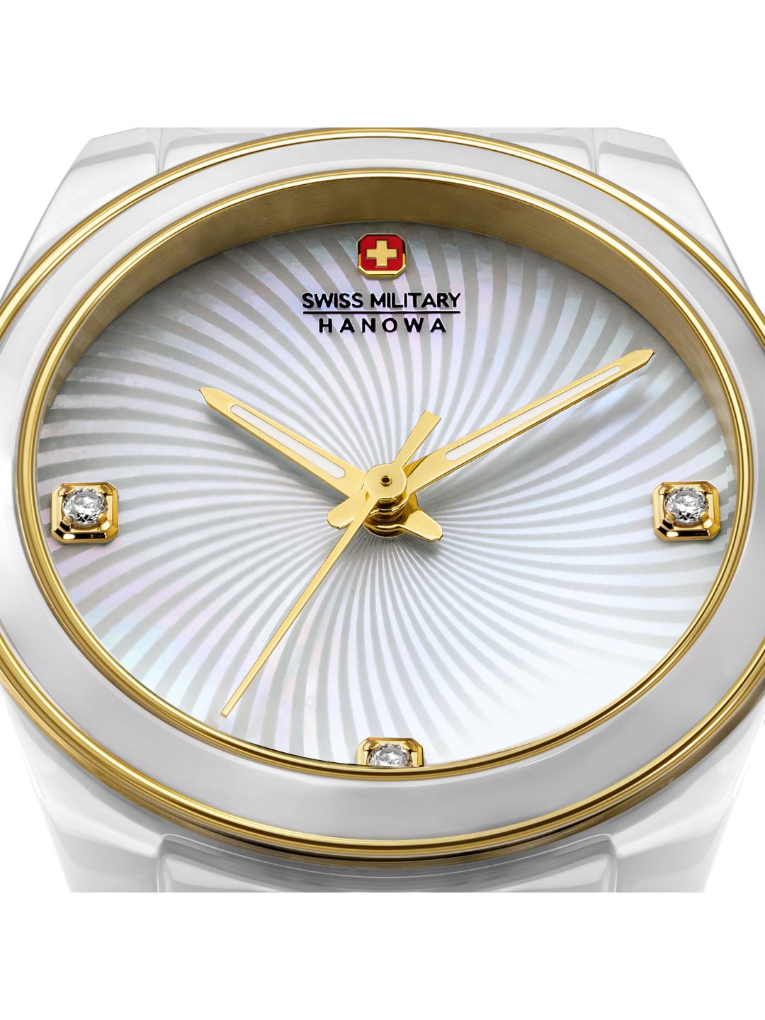 Swiss Military Hanowa SMWLG0005102 White Mother of Pearl Dial Ceramic WoMen's Watch
