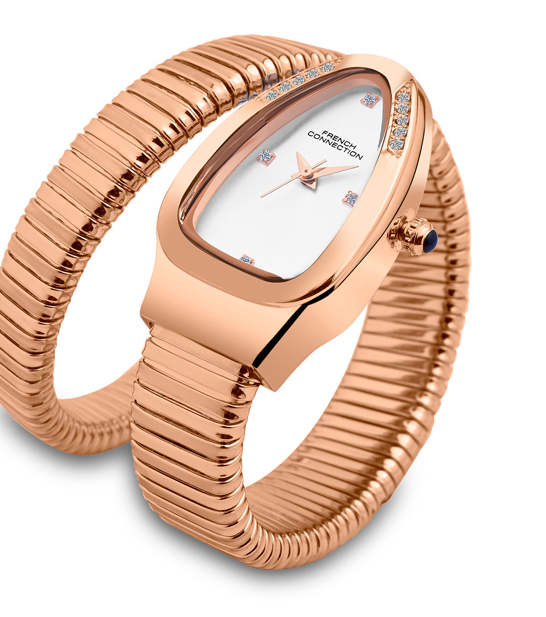 The Mystic Curve 2.0 Women’s Wrap Around Strap Analogue Watch | Silver Patterned Oval Dial Trendy Watch - FCN0132SRGM