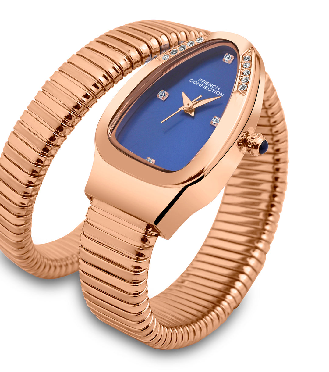 The Mystic Curve 2.0 Women’s Wrap Around Strap Analogue Watch | Royal Blue Oval Dial Trendy Watch - FCN0132URGM