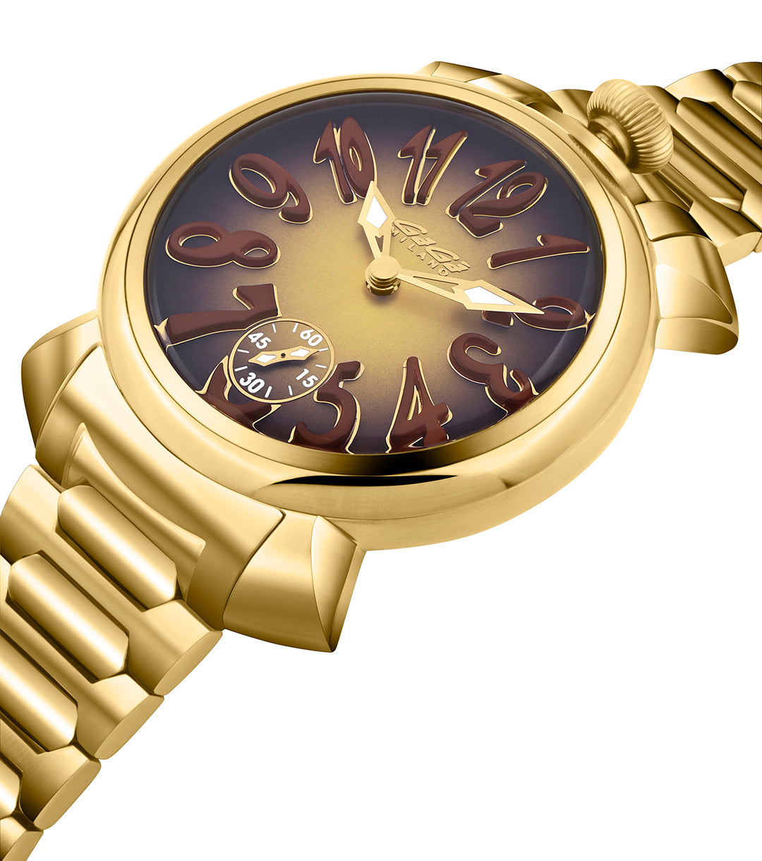 GaGà Milano Watch Manual Winding Mechanical 44mm Yellow Gold Swiss Made watch for Unisex - 4014MN01Y0STSY0