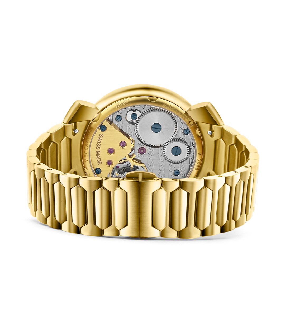 GaGà Milano Watch Manual Winding Mechanical 44mm Yellow Gold Swiss Made watch for Unisex - 4014MN01Y0STSY0