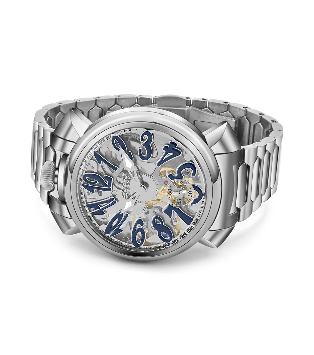 GaGà Milano Watch Manual Winding Mechanical 44mm Skeleton Dial Swiss Made watch for Unisex - 4310SK01S0STST0