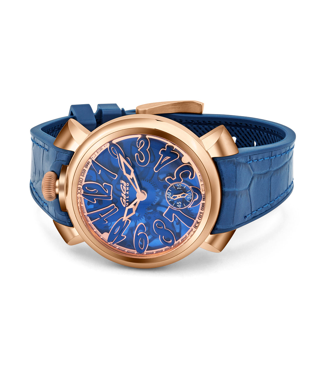 GaGà Milano Manual Winding Mechanical Movement Blue Dial - 4311SK01R0YLBL0 Swiss Made watch for Unisex