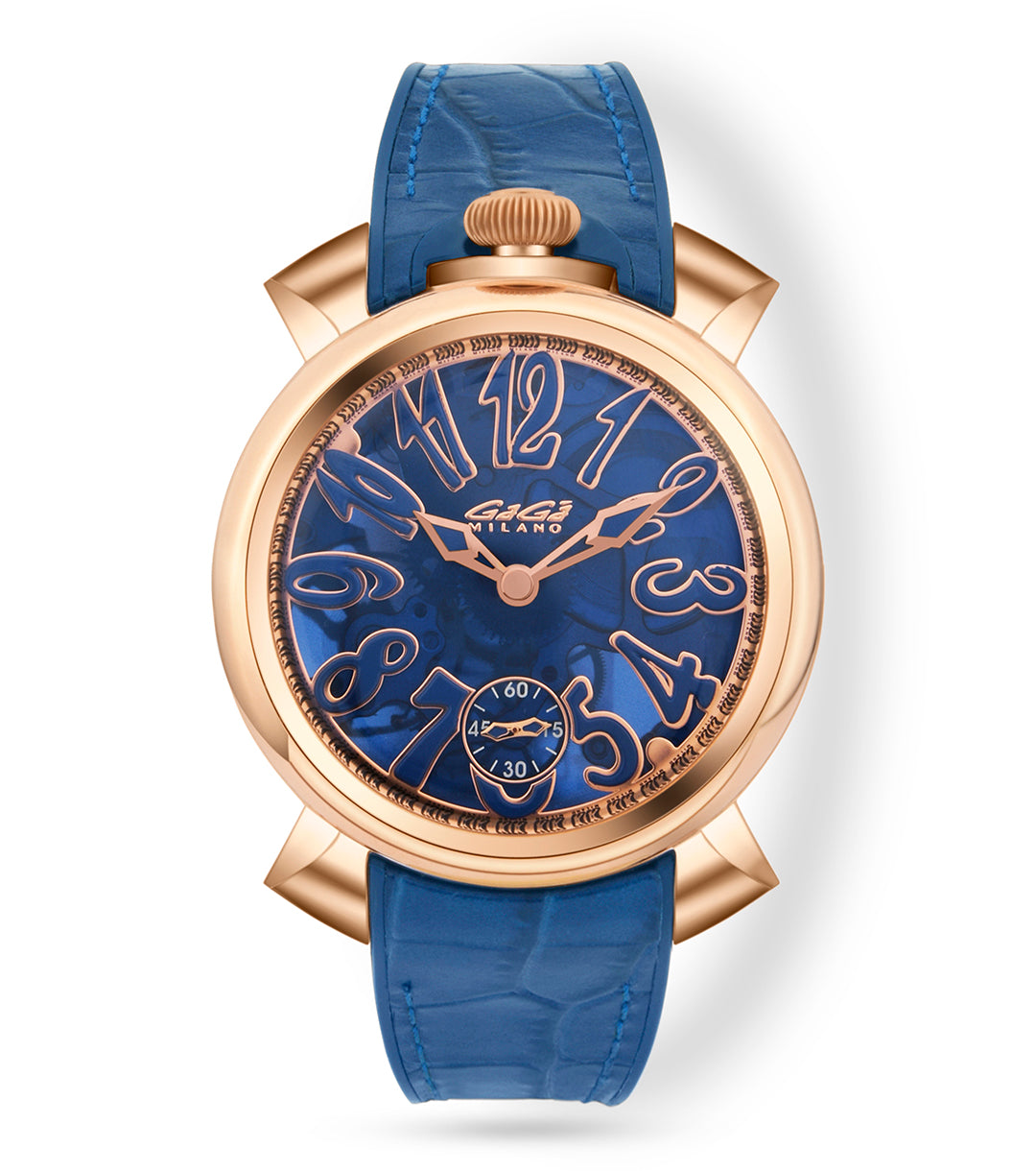 GaGà Milano Manual Winding Mechanical Movement Blue Dial - 4311SK01R0YLBL0 Swiss Made watch for Unisex